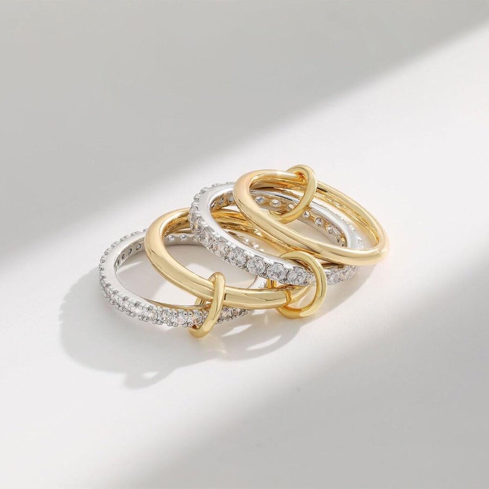 Hypoallergenic Stackable Gold Rings Set - Tarnish… - image 5